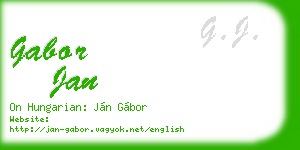 gabor jan business card