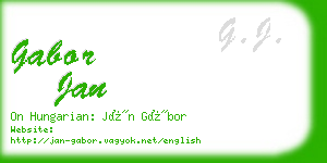 gabor jan business card